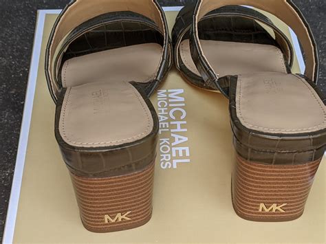 glenda slide sandals michael kors|Glenda Leather Slide Sandal .